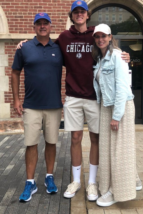 Wilson Cunningham and his family on the day he was drafted by the Cubs