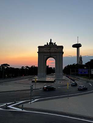 A sunset scene in Madrid