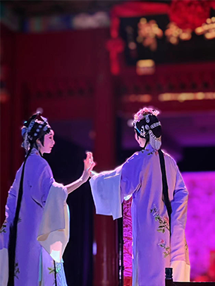 A scene from a Kunqu Opera performed at an old theatre in Beijing