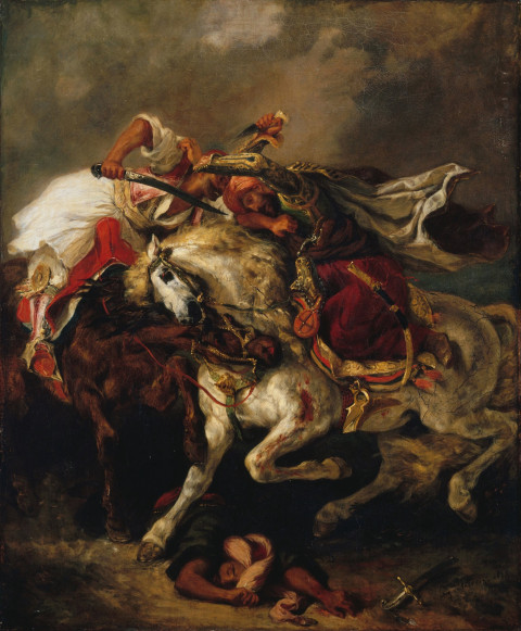 An image of Eugène Delacroix’s painting The Combat of the Giaour and the Pasha