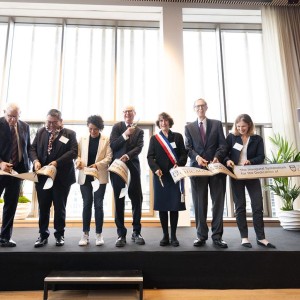 UChicago leaders joined officials from Paris for a ribbon-cutting ceremony Nov. 15 at the new John W. Boyer Center in Paris.