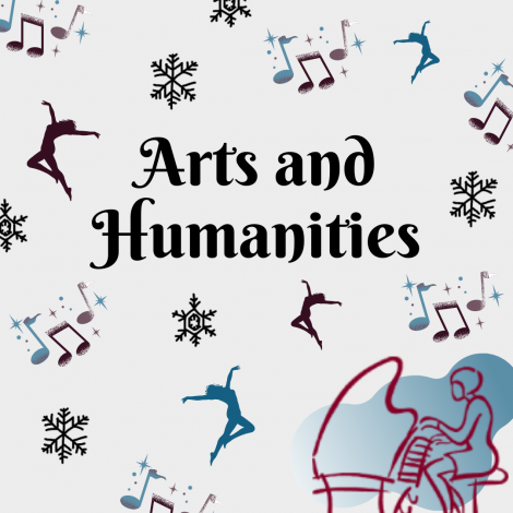 Arts and Humanities winter graphic with snowflakes